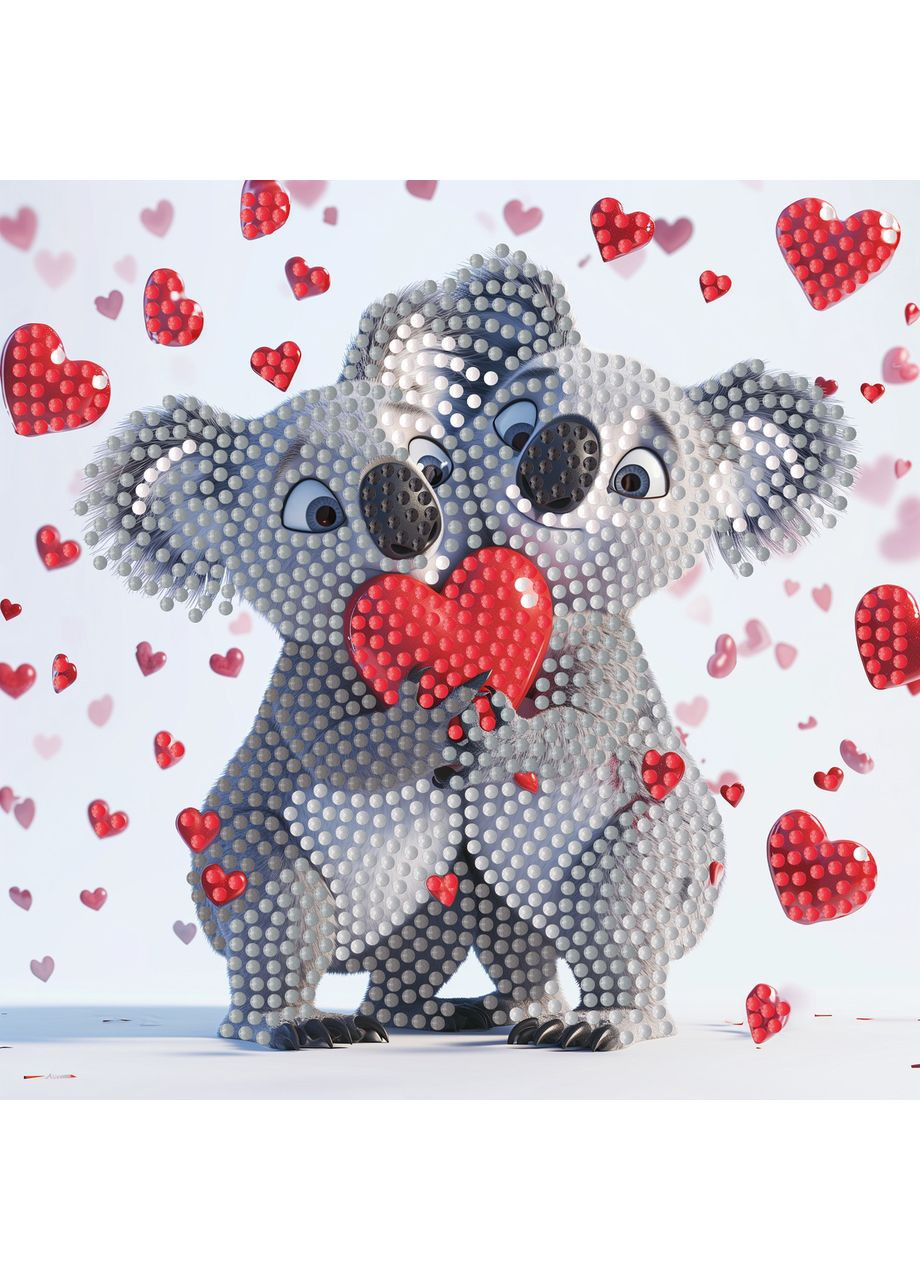 Алмазная мозаика ПРЕМИУМ Влюбленные коалы на бумажной основе размером 18х18 см (ZAV1818-1) Strateg (362446239)