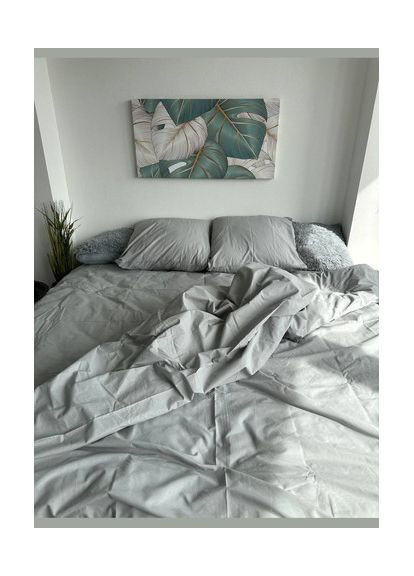 Евро комплект Постельного белья 100% Хлопок Light Grey 200х220 BLe-3 Vital-Textile (367262298)