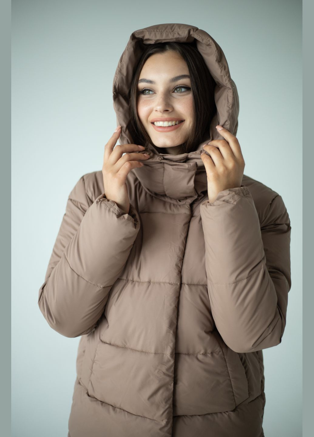 Кавова зимня жіночий пуховик зимовий SK