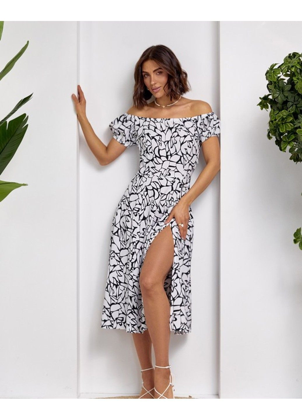 Белое повседневный платья 14543 белый ISSA PLUS