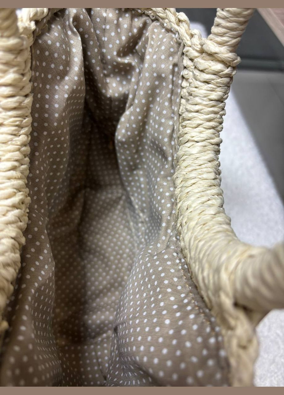 Плетеная сумка женская, молочная No Brand (342324280)