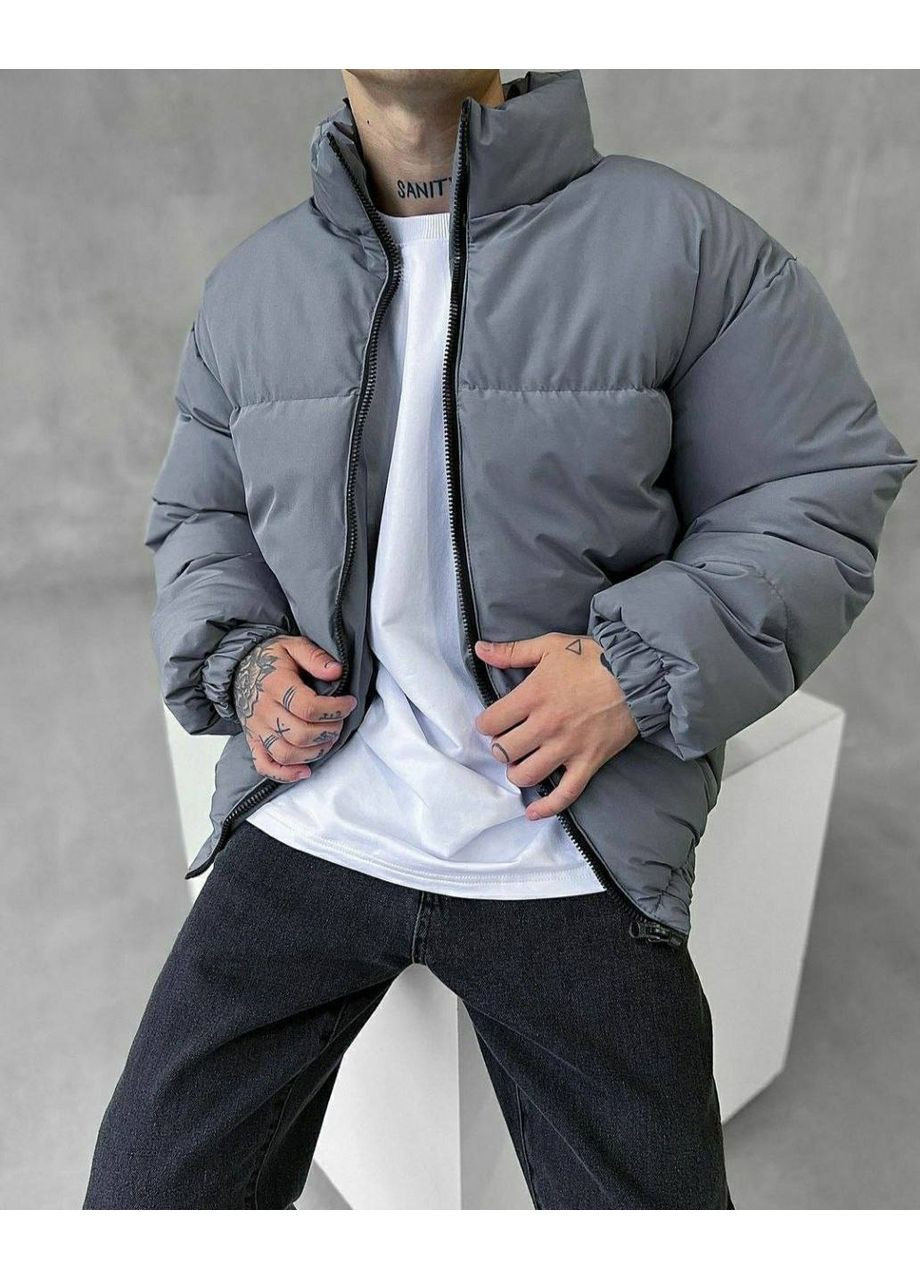 Графитовая демисезонная мужская куртка FINO Mode