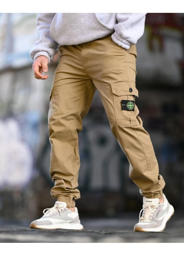 Бежевые кэжуал демисезонные брюки Stone Island