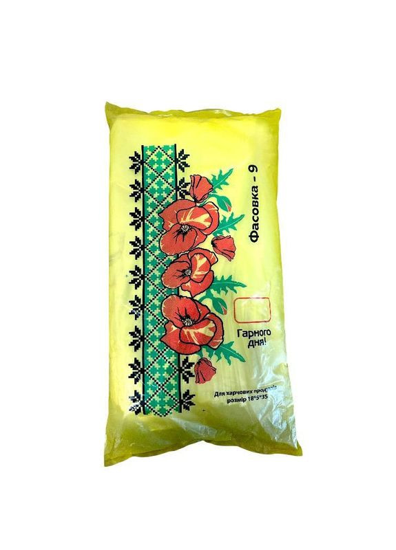 Пакети фасувальні No 9 18 х 35 вишиванка жовті маки 800 г No Brand (363116444)