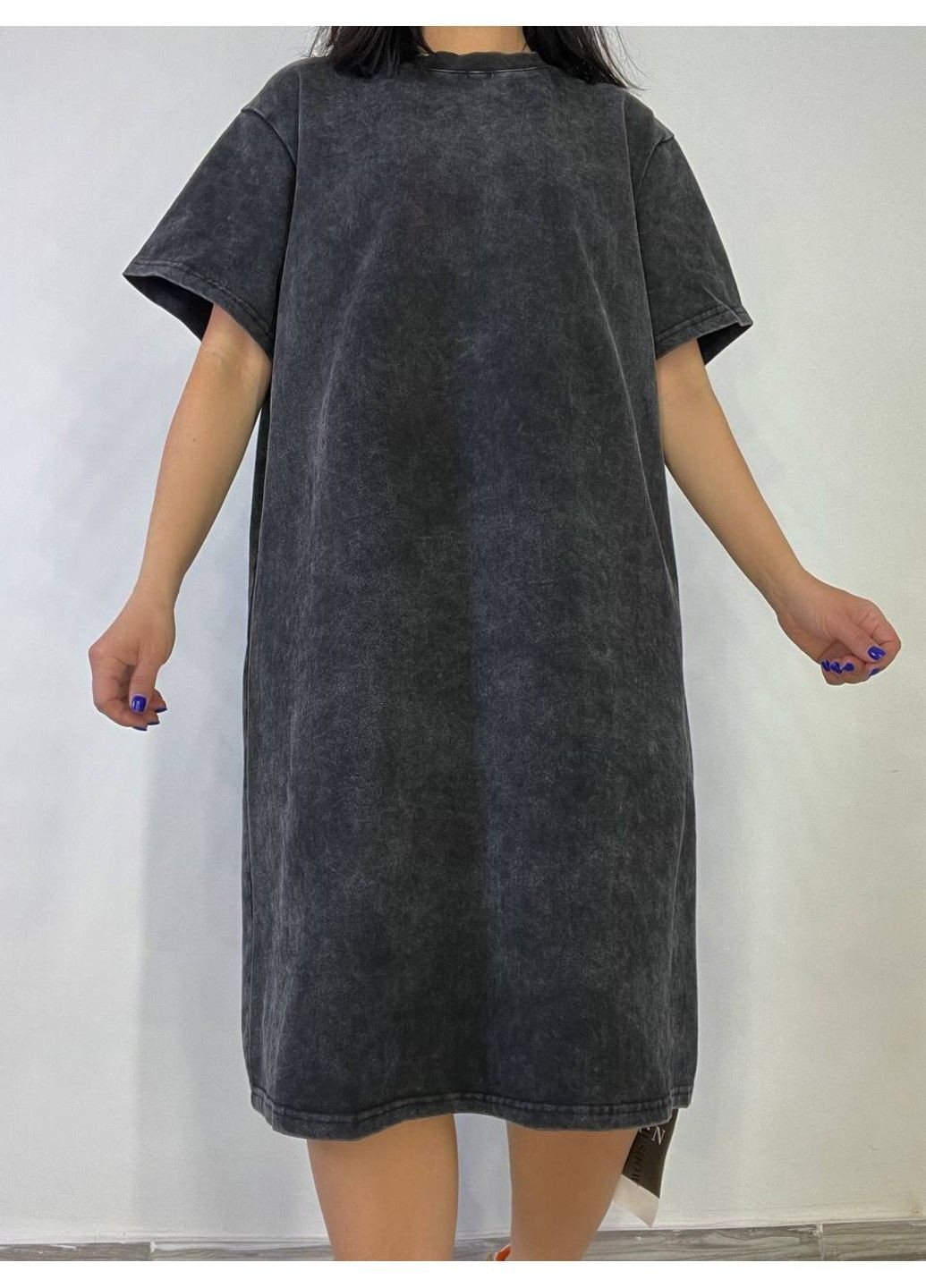 Чорна сукня-футболка жіноча a-n 2666-1 тай-дай оверсайз No Brand