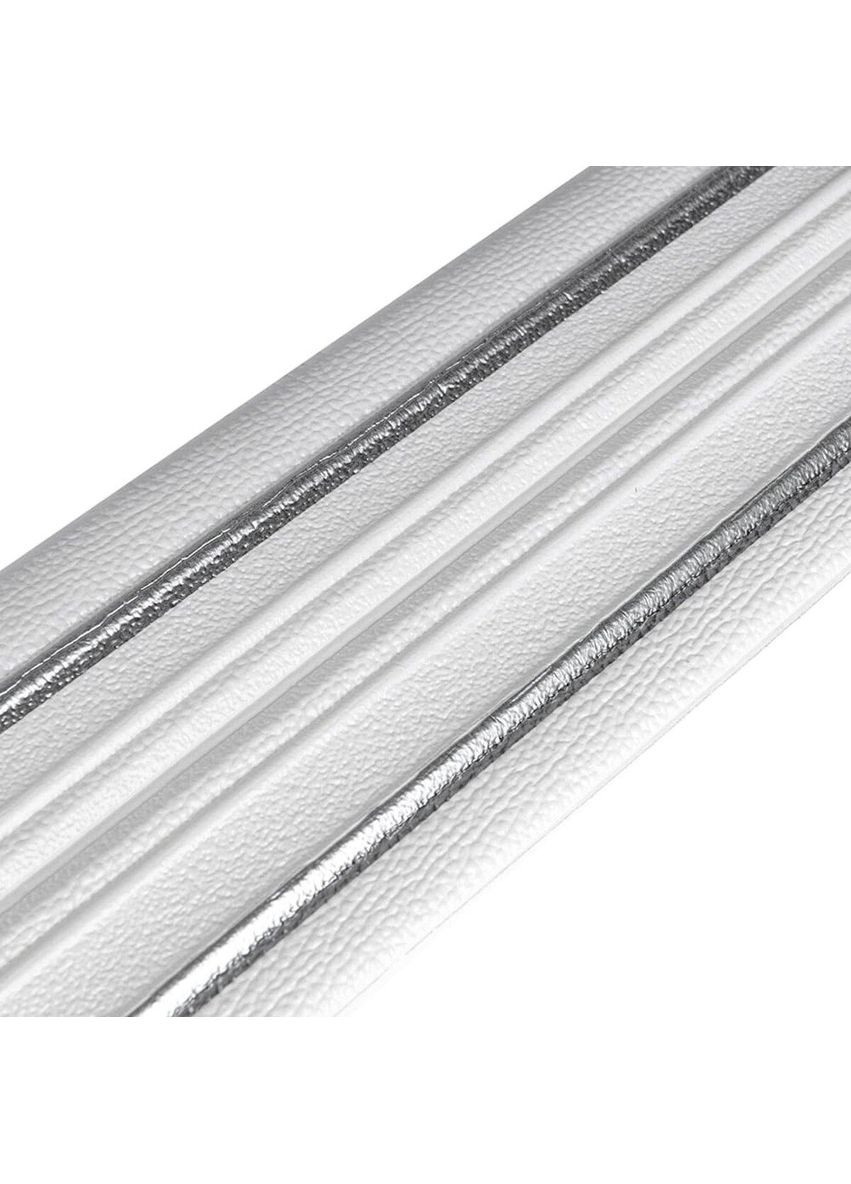 Плинтус РР самоклеящийся 2300х140х4мм Белый с серой полоской (D) SW-00001809 Sticker Wall (357207341)