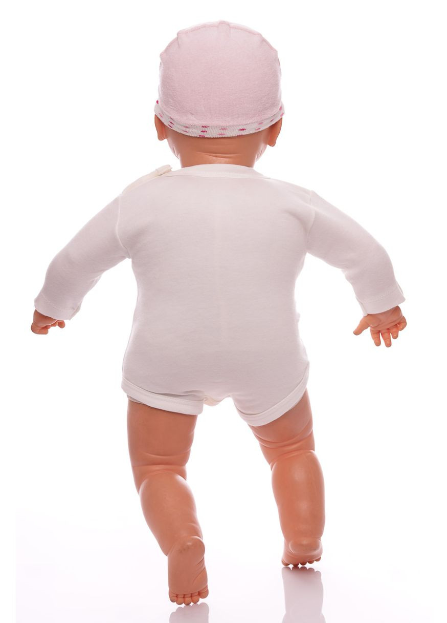 Рожевий зимній чоловічок з шапочкою для дівчинки велюр з метеликом рожевий 56 см (29914) BABYKROHA