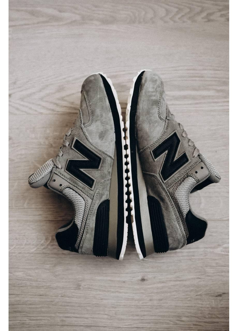 Сірі Осінні кросівки чоловічі new balance 574 grey black v2 нью беланс 574 No Brand