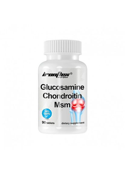 Препарат для суставов и связок Glucosamine + Chondroitin + MSM, 90 таблеток Ironflex (361931874)
