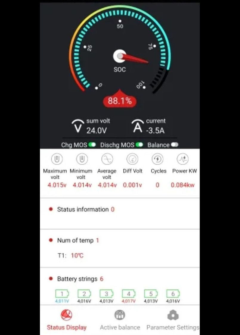 Активне балансування 17S 1A li-ion Lifepo4 конденсаторний з блютуз-керуванням Daly No Brand (325835178)