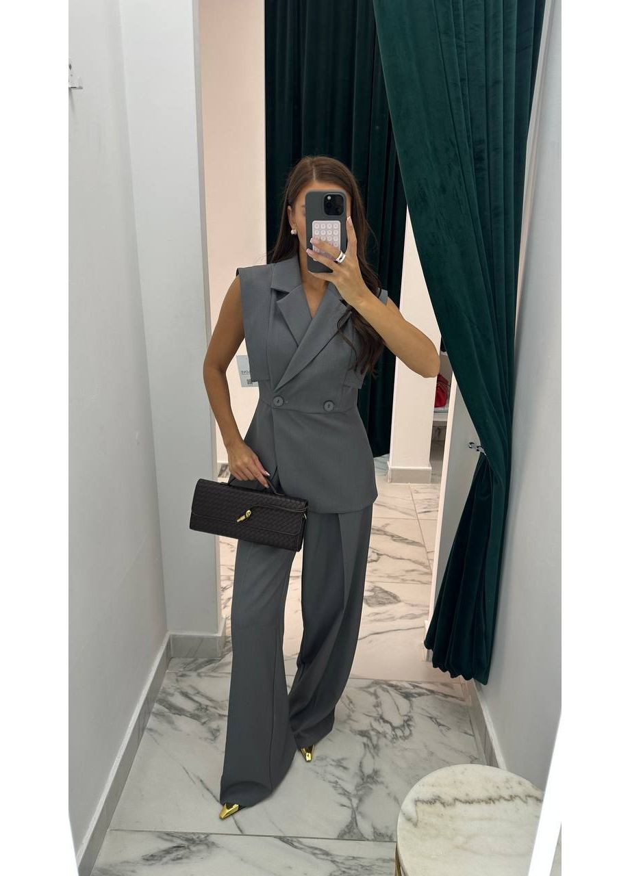Костюм костюмка брюки прямые и жилет на запах Україна (349360141)