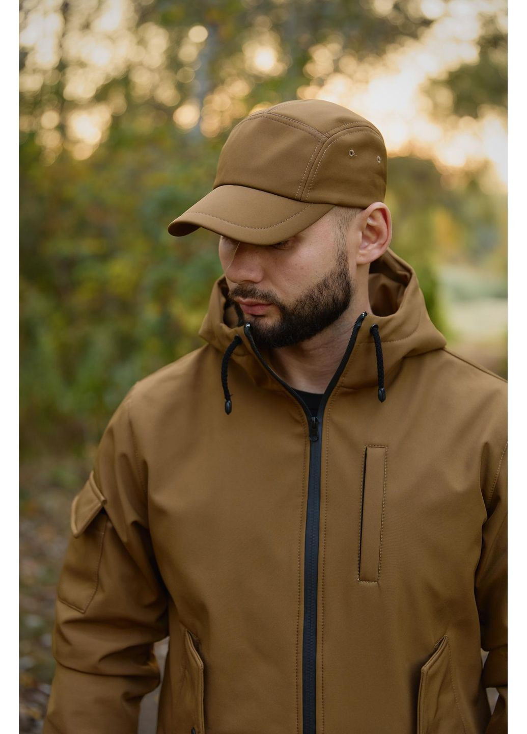 Кепка универсальная взрослая унисекс с soft shell влагостойкая койот Intruder Бейсболка (Baseball Cap) (369900461)