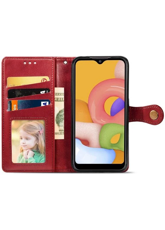 Чехол-книжка GETMAN Gallant для Samsung Galaxy A05 искусственная кожа красный с функцией подставки No Brand Gallant (PU) (402056038)
