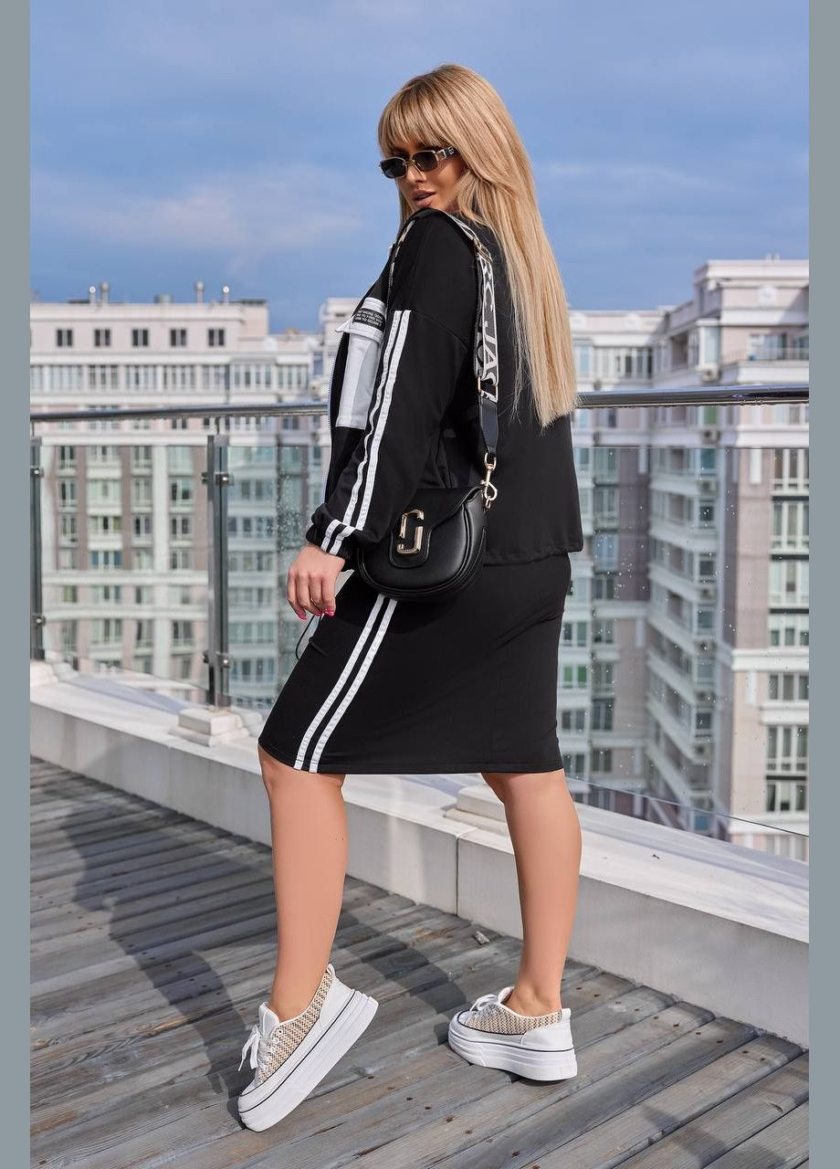 Жіночий костюм двійка сукня та кофта колір чорний р.46/48 453739 New Trend (286330191)