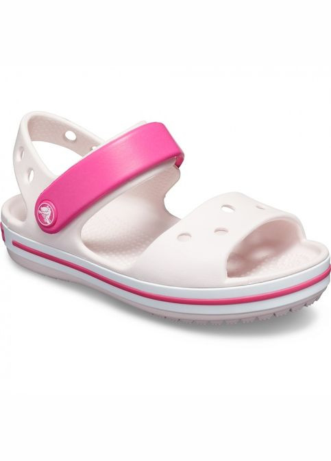 Розовые повседневные детские сандали кроксы kids sandal barely pink 12856 Crocs