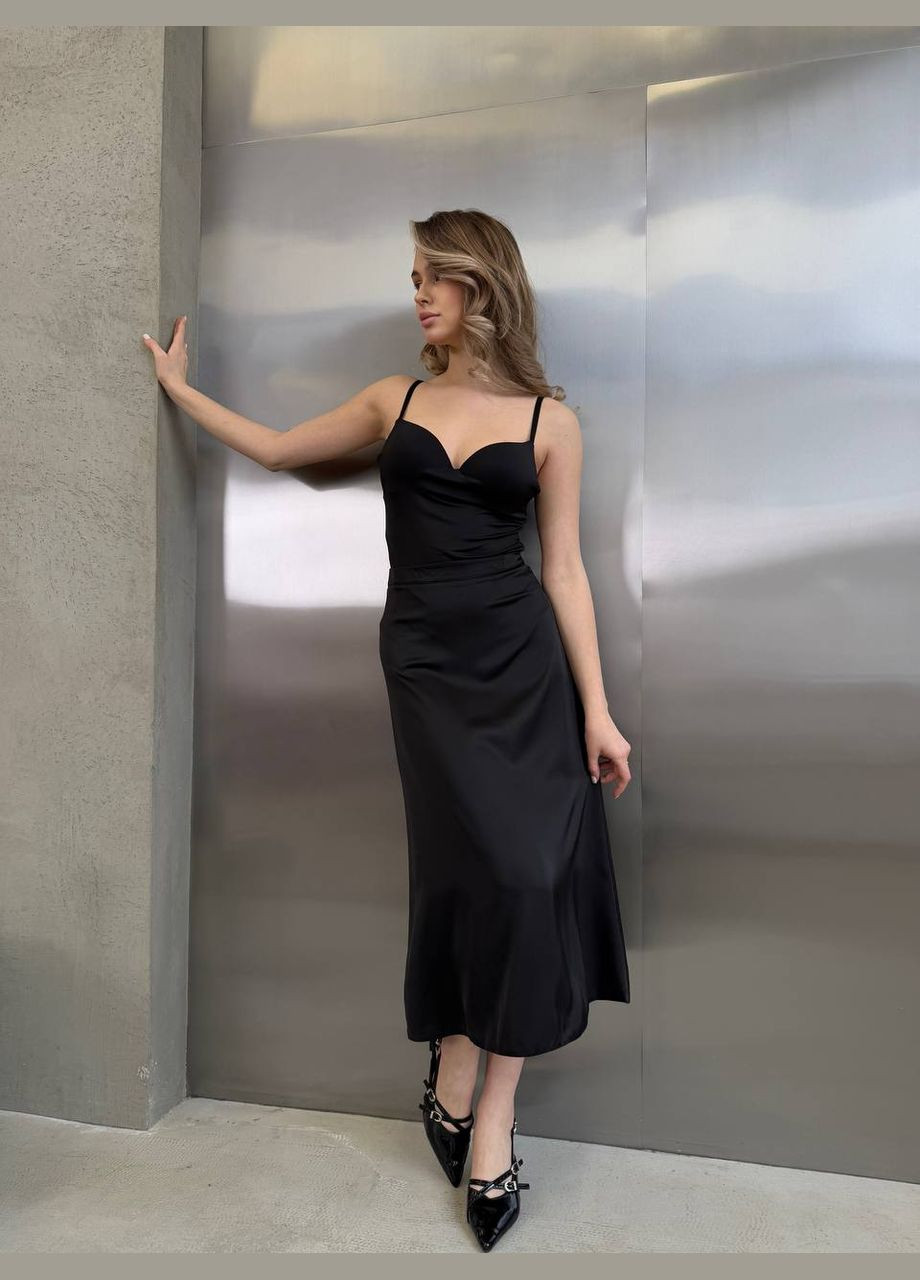 Жіноча шовкова спідниця міді Fashion (321973650)