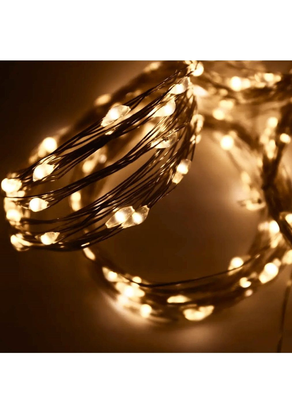 Светодиодная комнатная гирлянда капля росы нить с работой от USB пультом управления 50 м 500LED (478672-Prob) Теплая белая Unbranded (308289995)