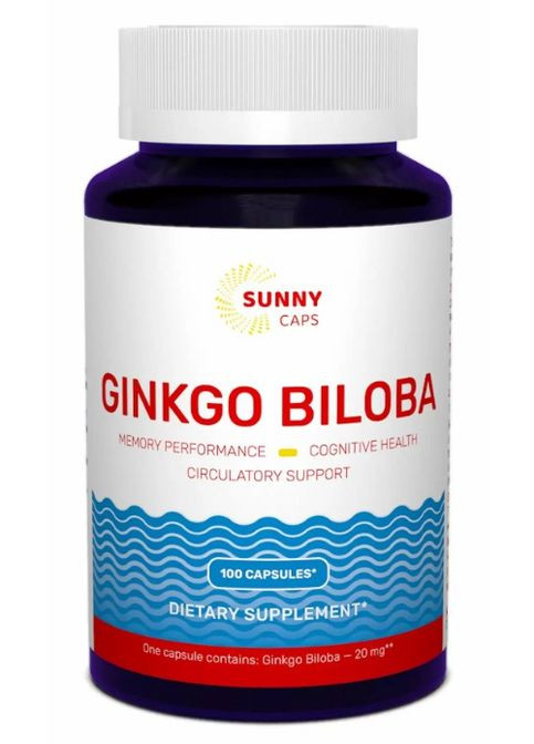 Ginkgo Biloba 20 mg 100 Caps Sunny Caps (303678054)