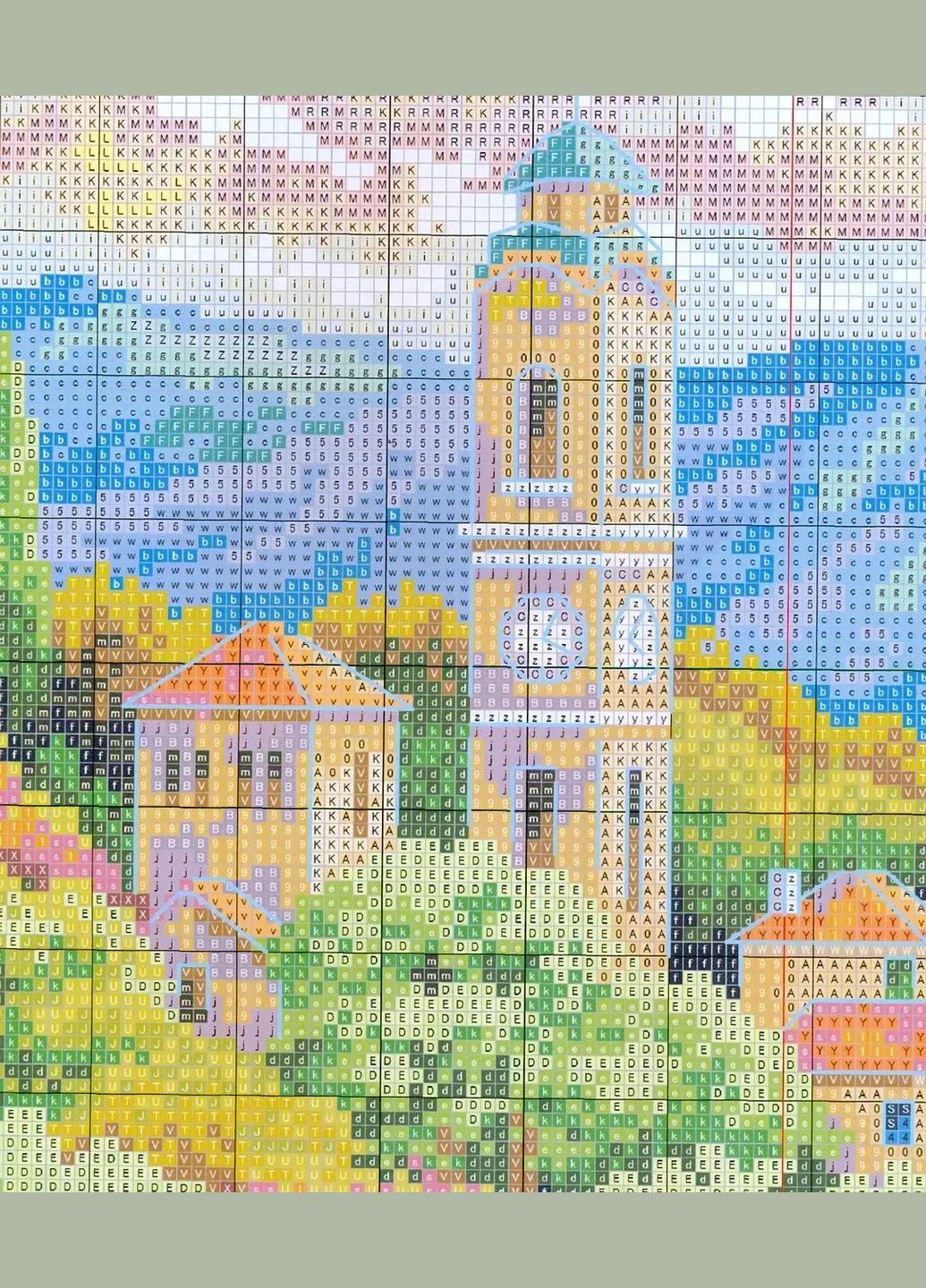 Набор для вышивания по нанесённой на канву схеме "Seaside clock tower". AIDA 14CT printed, 54*43 см Joy Sunday (313612977)