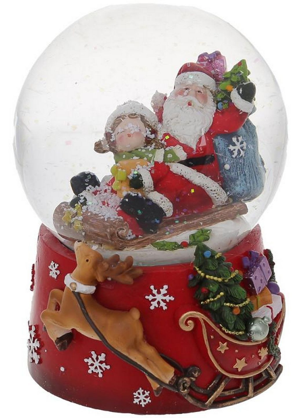 Музыкальный водяной шар "Санта на санях" с заводным механизмом BonaDi (279315267)