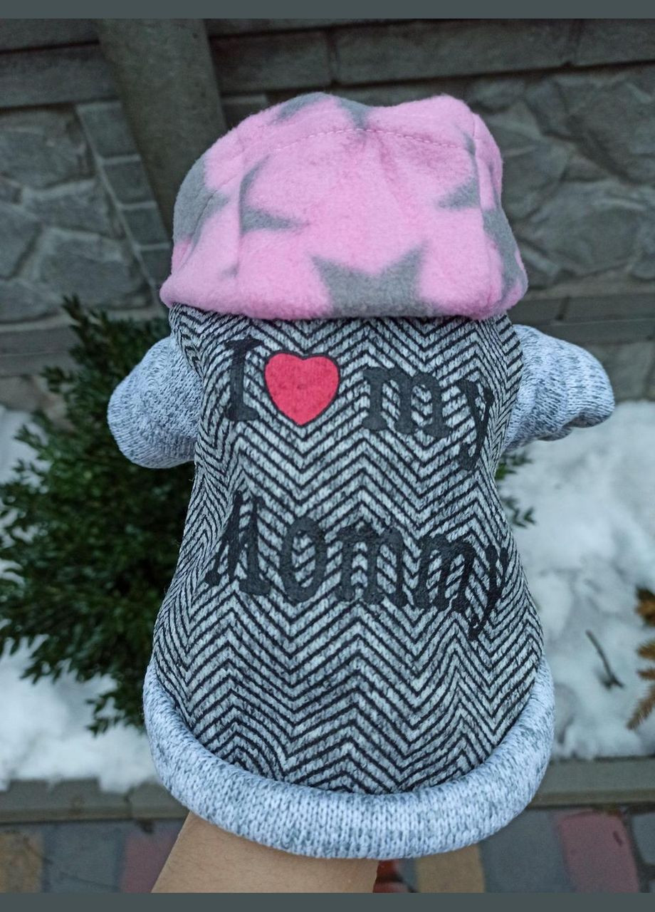 Толстовка для котів Pet Style "Я люблю матусю" Сіра M No Brand - (323231844)