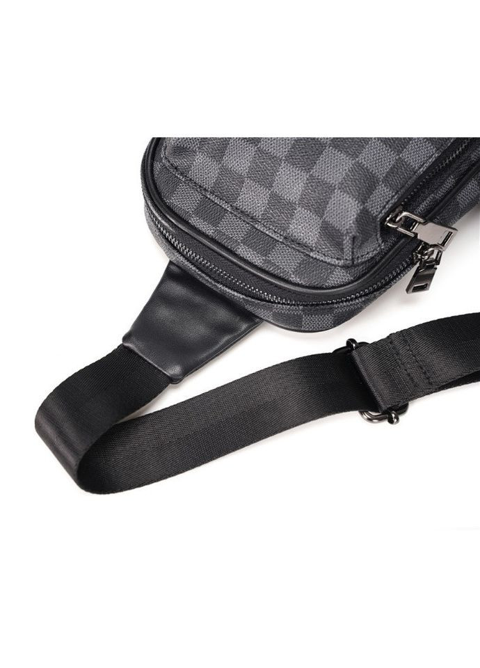 Чоловіча сумка на груди екошкіра чорна ProDobro (363221514)