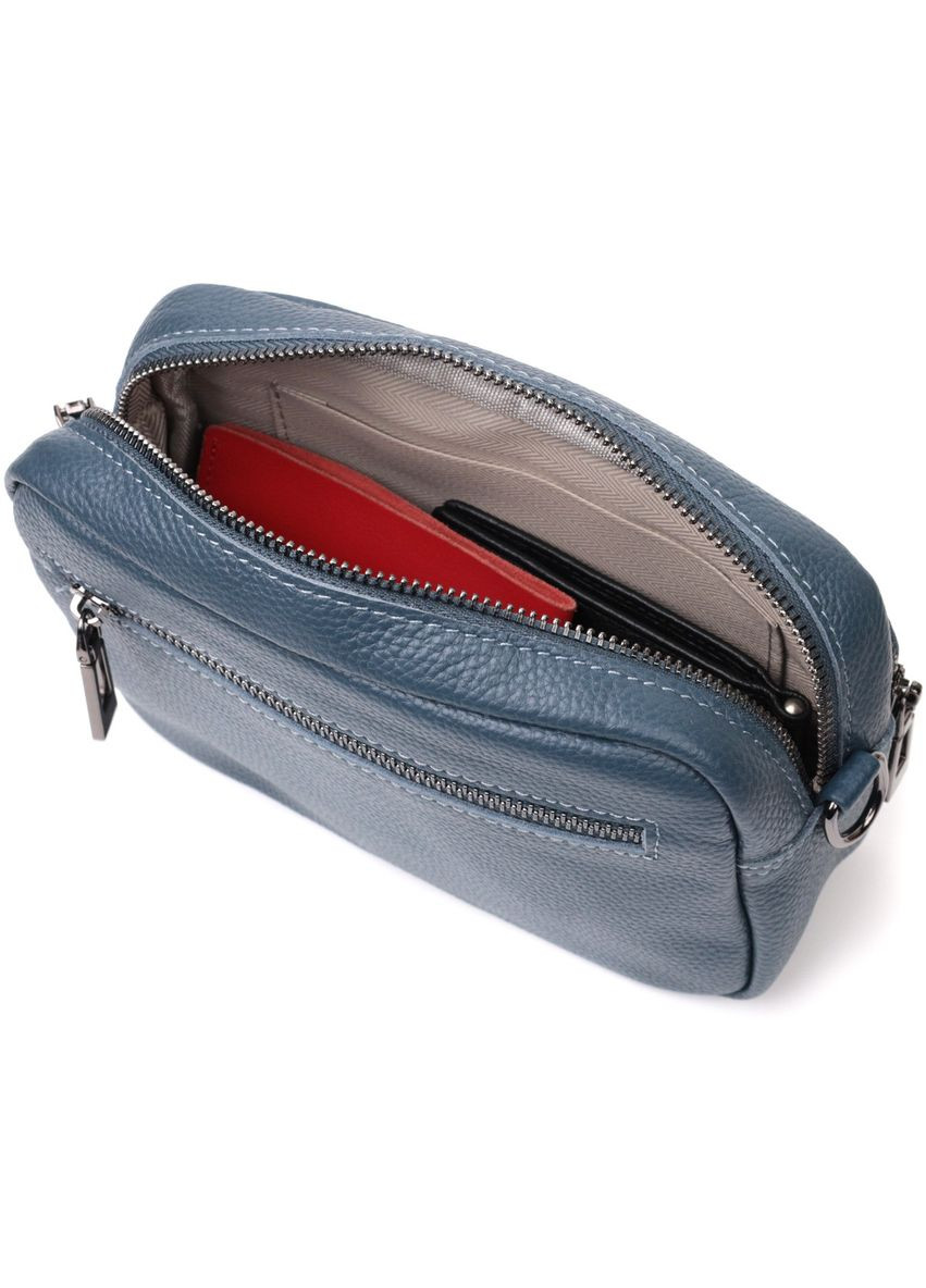 Интересная женская сумка кросс-боди из натуральной кожи 22297 Синяя Vintage (329149947)