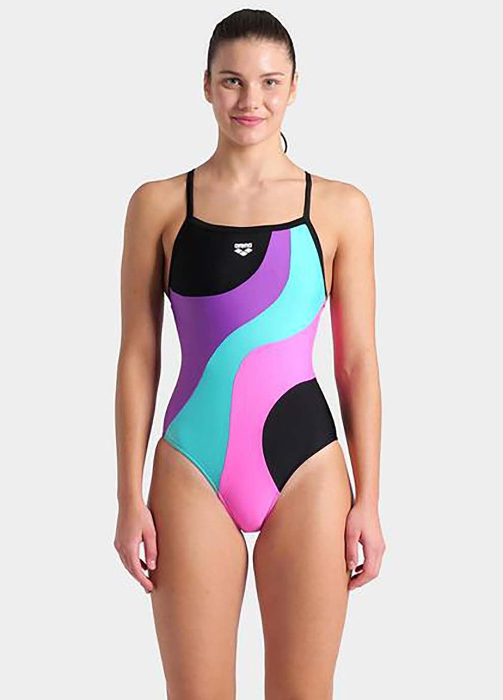 Комбінований демісезонний купальник закритий для жінок multi slices swimsuit lightdro мультиколор Arena