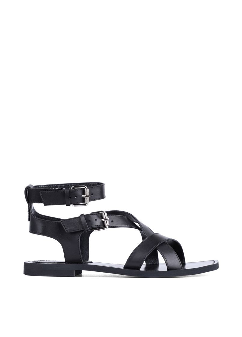 Черные женские сандалии 2517-22-1 черный кожа MIRATON