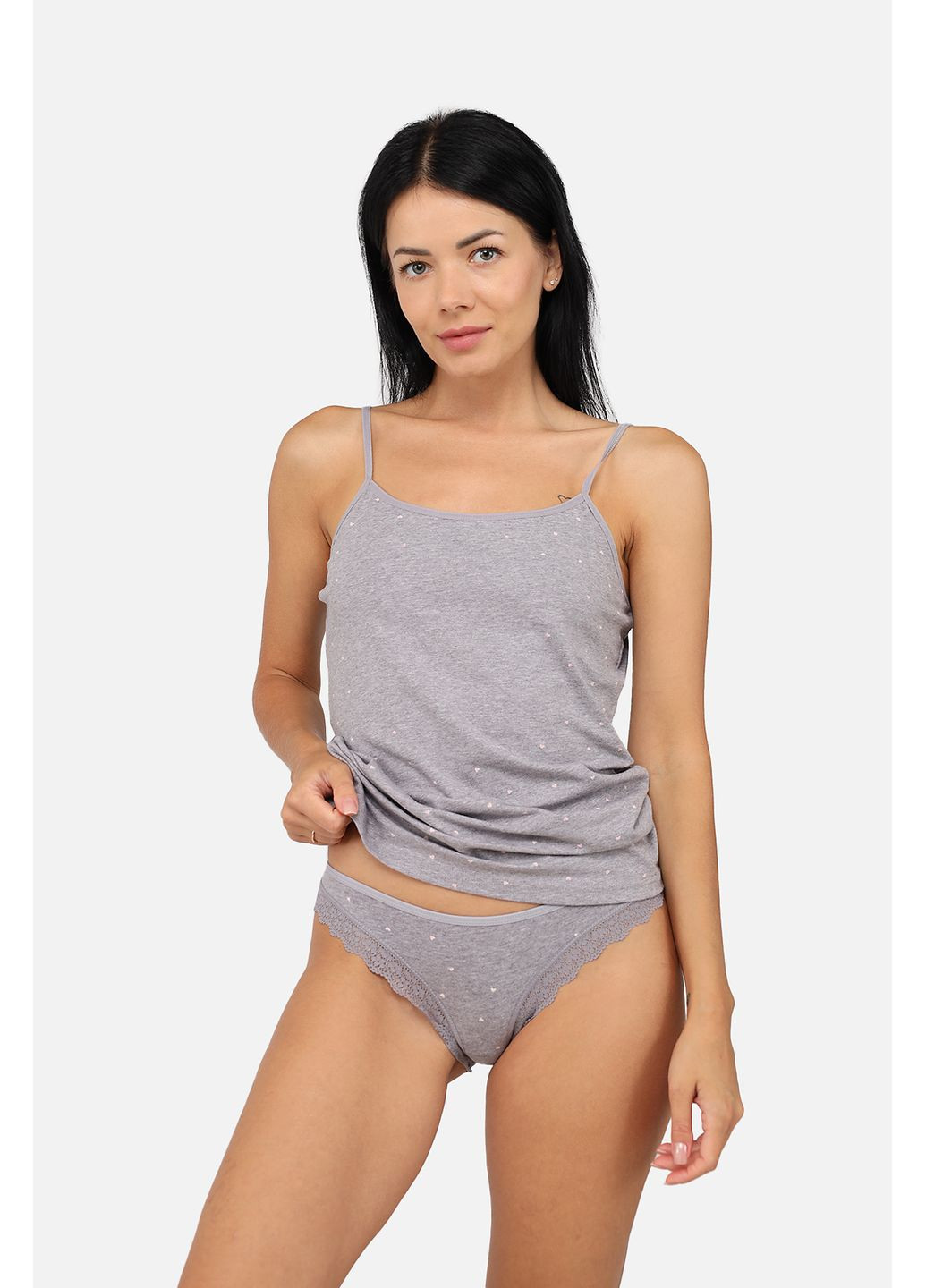 Майка з вузькими бретелями жіноча колір сірий CB-00283218 Donella — 357014807