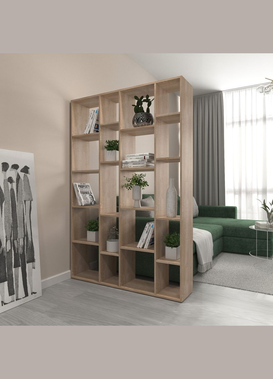 Книжная полка, стеллаж для книг и декора, этажерка для игрушек на 20 ячеек D-2 VAYS (372655864)