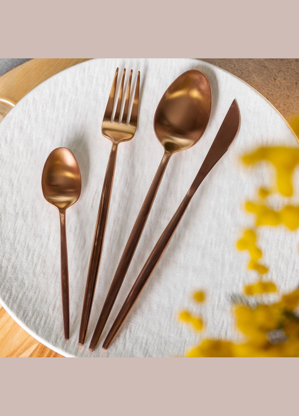 Набір столових приборів Elit із нержавіючої сталі на 6 персон, матова бронза Yiwu (361678133)