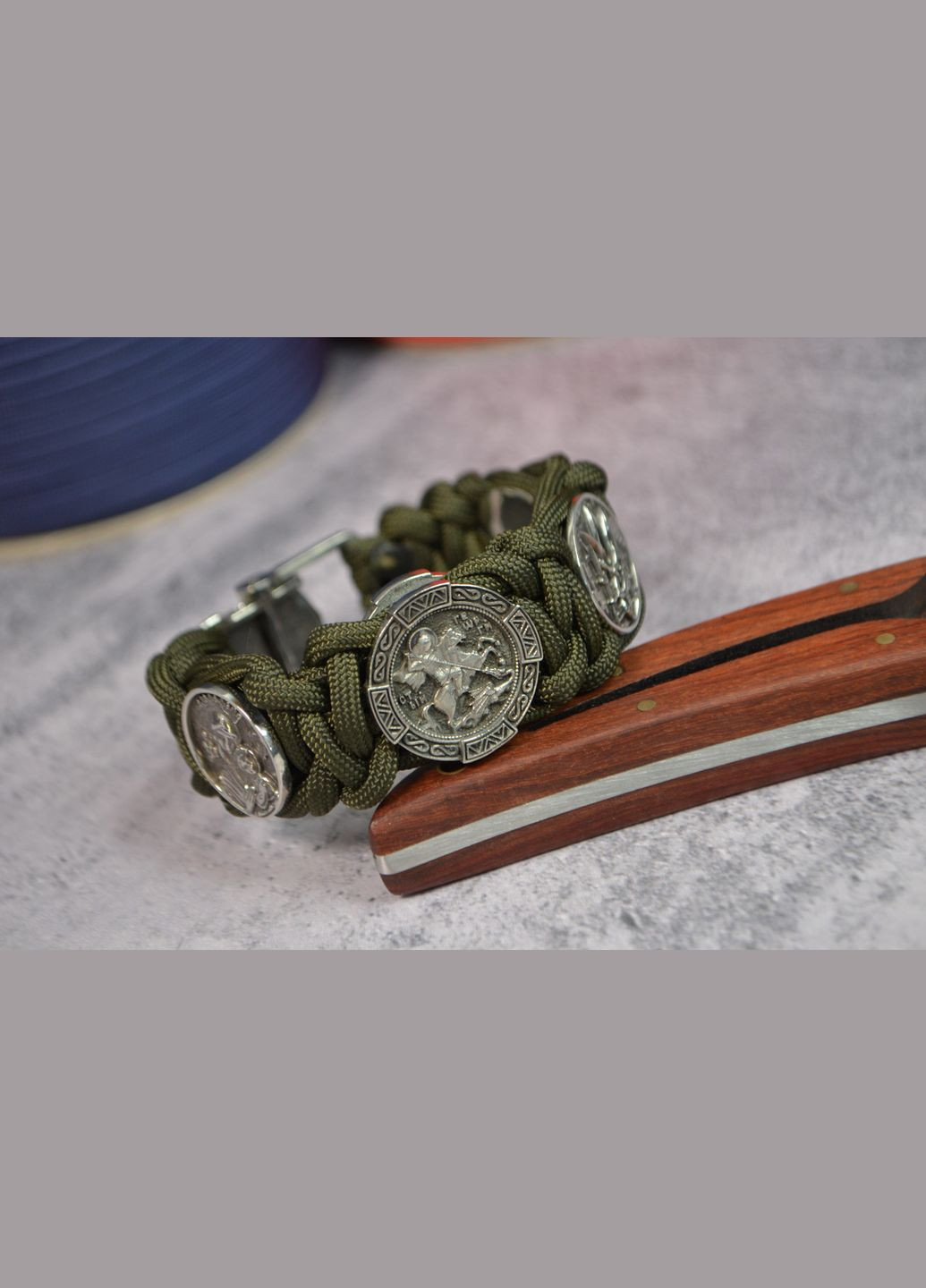 Браслет с Девой Марией Георгием Победоносцем Гербом Украины Иисусом Христом и Архангелом Михаилом из мельхиор No Brand (355796127)