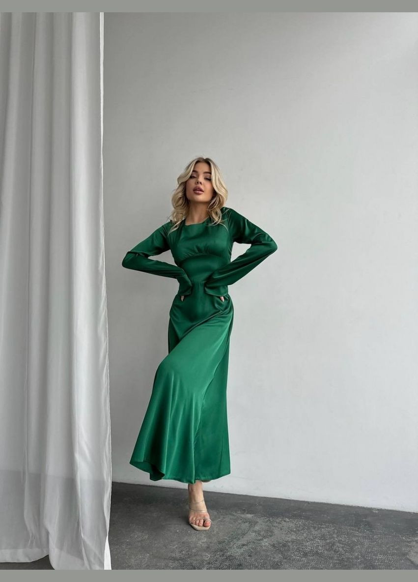 Зелена вечірня плаття JadFashion однотонна