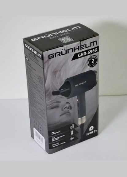 Маленький дорожный мини фен GHD-596G для сушки укладки волос компактный электрофен 1800 Вт Синий Grunhelm (306447632)
