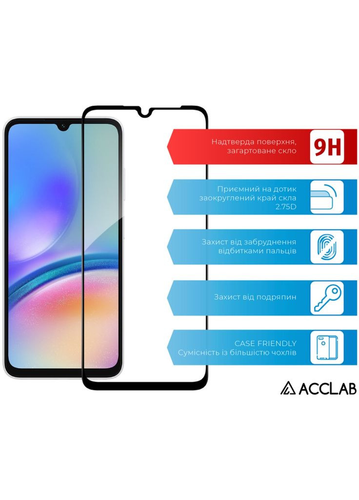 Стекло защитное (m468692) ACCLAB Full Glue Samsung A05S Black (367067687)