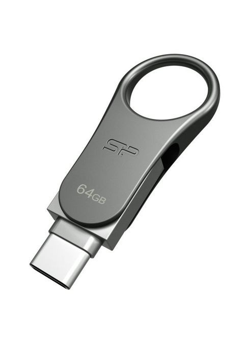 USB флеш накопитель (SP064GBUC3C80V1S) Silicon Power 64GB Mobile C80 Silver USB 3.2 (338627825)
