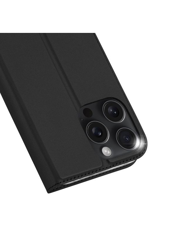 Чехол-книга с карманом для визиток для iPhone 16 Pro Max Black Dux Ducis (322313153)