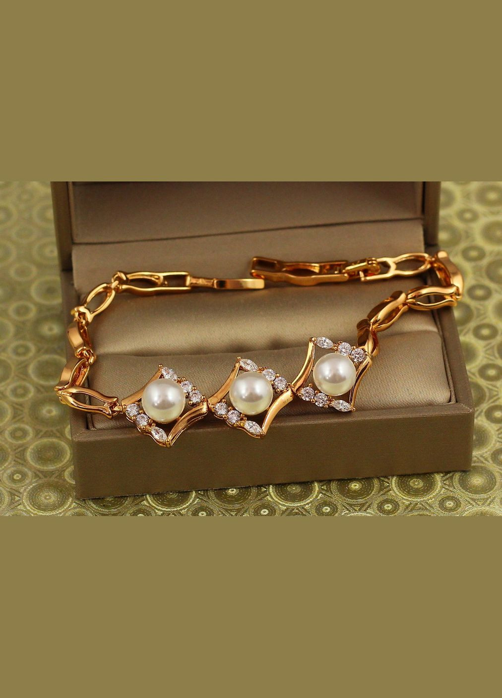 Браслет Ромби з перлиною 18 см 16 мм Xuping Jewelry (322772008)