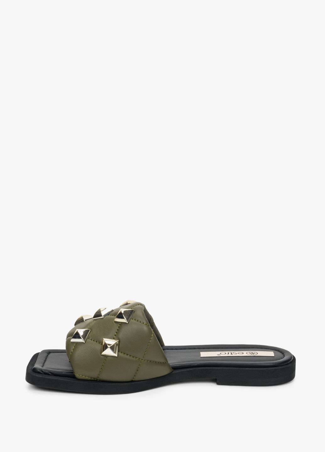 Зеленые шлепанцы, цвет зеленый Estro