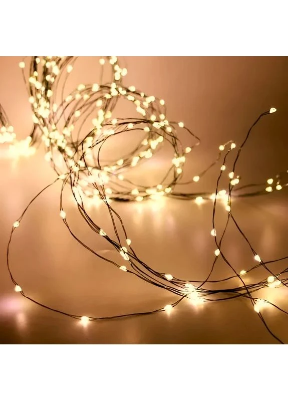 Гірлянда Кінський хвіст 2 м 10 ліній на 200 led лампочок на мідному дроті від мережі Жовта 1733012Y Garlando (377846959)