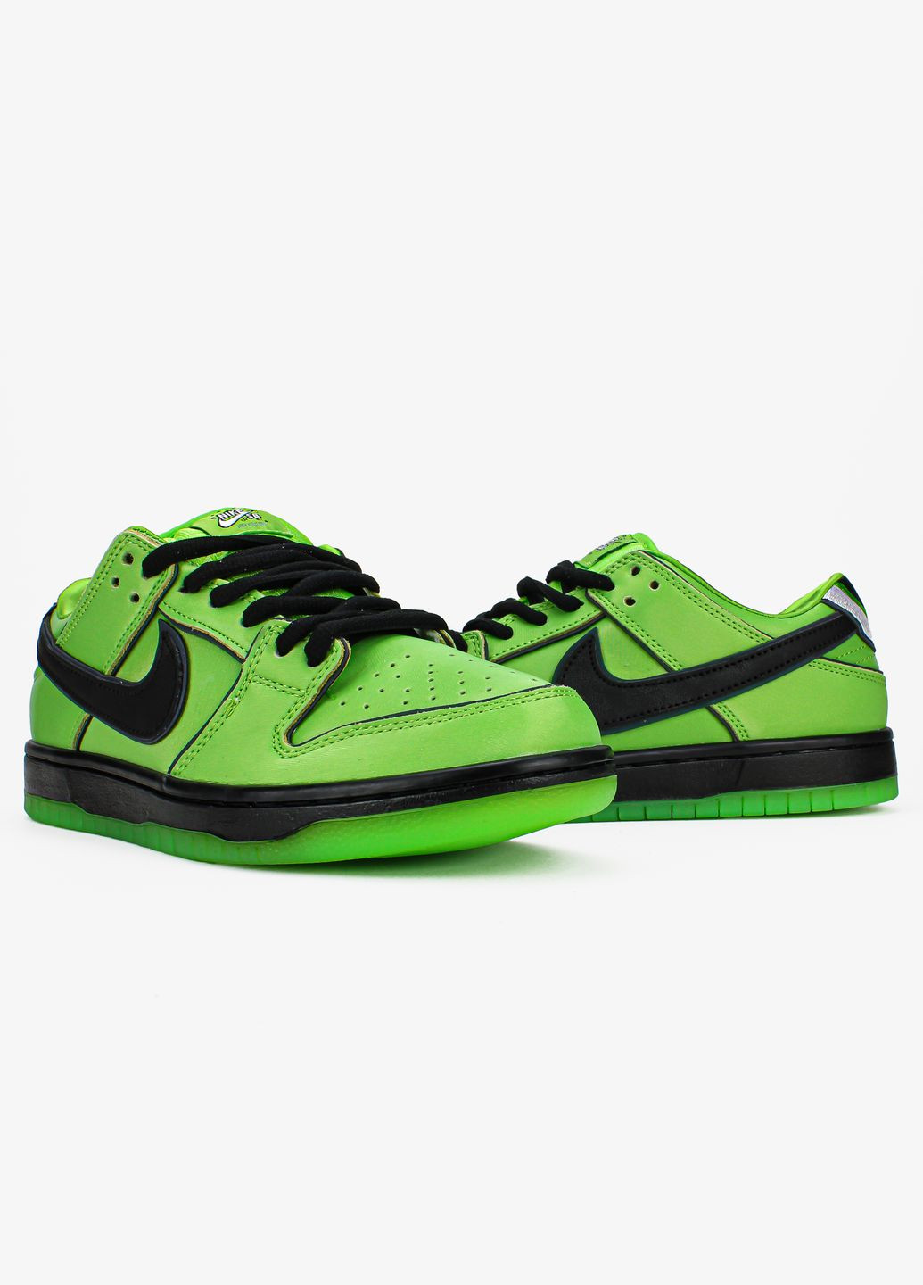 Зелені всесезон кросівки чоловічі nike sb dunk low the powerpuff girls buttercup green | найк сб данк низькі зелені No Brand