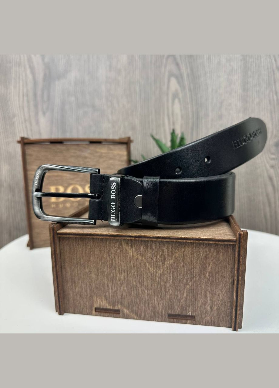 Мужской кожаный ремень поясной пояс черный из натуральной кожи OEM (325882742)