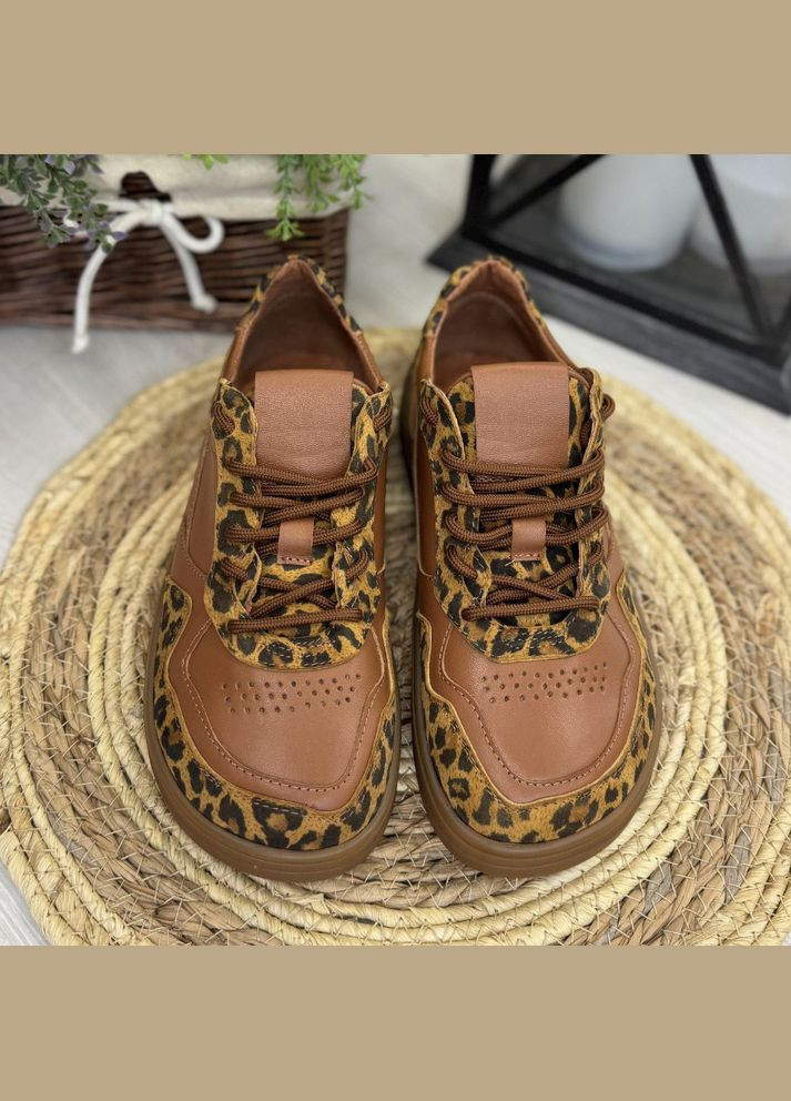 Кеды женские комбинированные, barefoot. Цвет рыжий леопард, кэмел. 37 размер Vasha para комбинированные демисезоны (342717210)