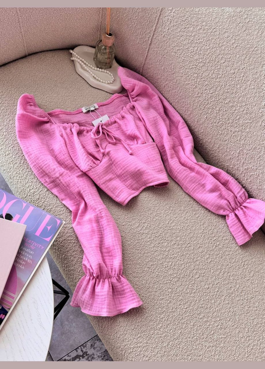 Жіночий укорочений топ з мусліну MonCher (332007537)