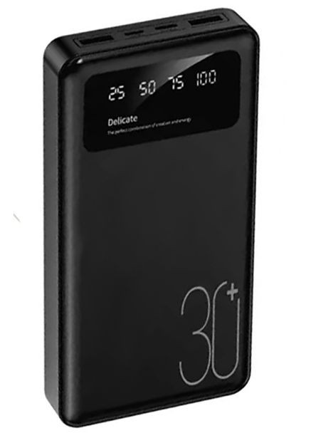 Павербанк 30000 mAh 2xUSB з Ліхтариком - Портативна батарея Зовнішній акумулятор Зарядка для телефона Villini (282842548)