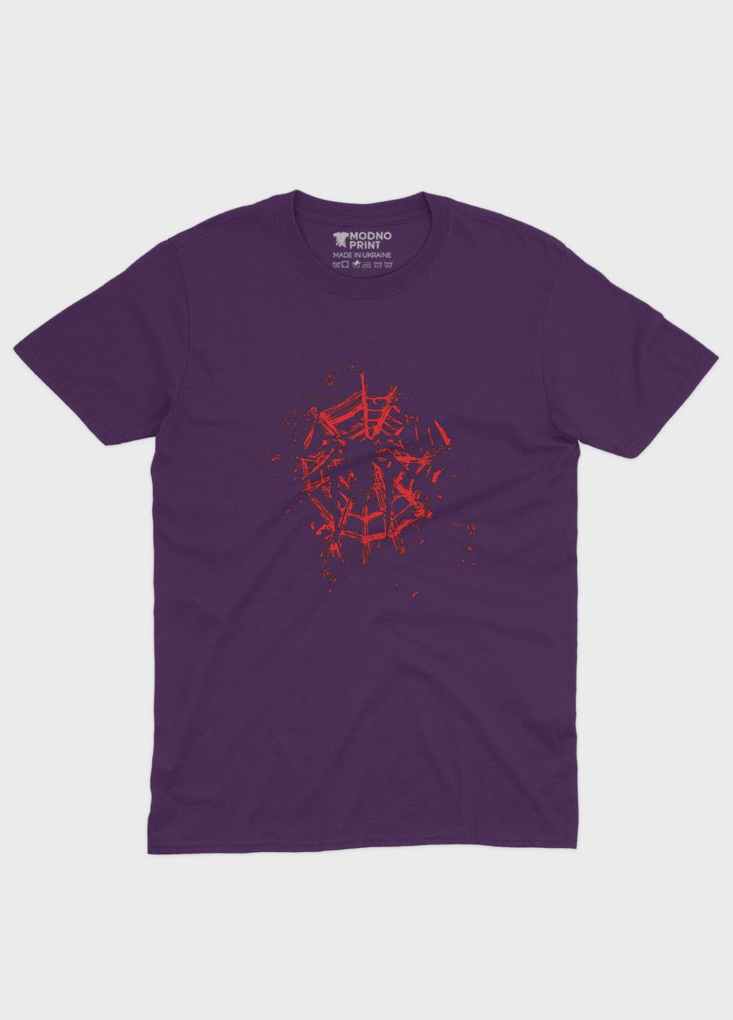 Фиолетовая демисезонная футболка для мальчика с принтом супергероя - человек-паук (ts001-1-dby-006-014-003-b) Modno