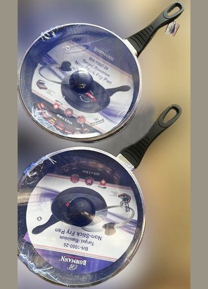 Сковорода BH-1000-26 із мармуровим покриттям скляною кришкою 26 см (без фірмової упаковки) Bohmann (297330825)