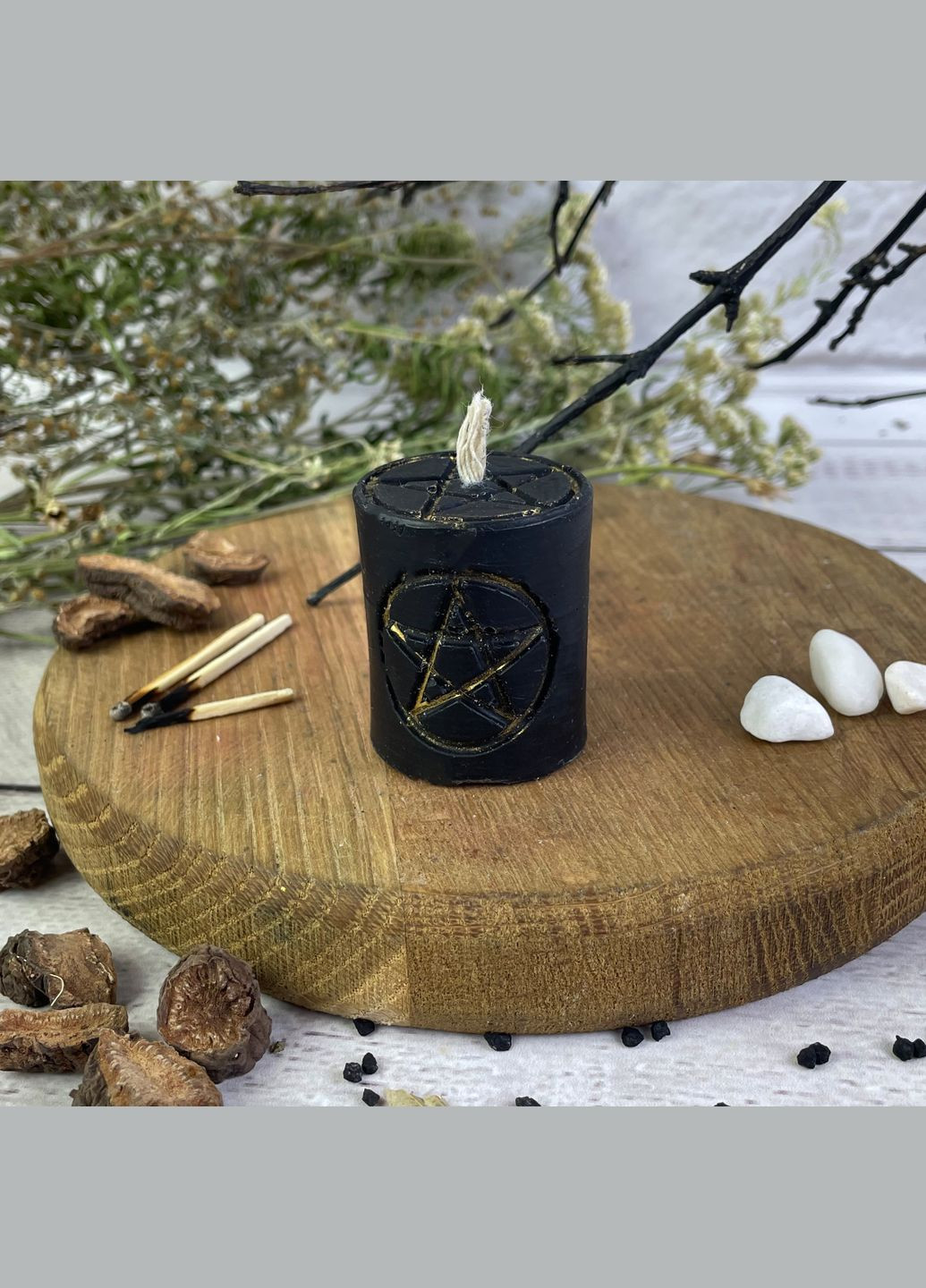 Черная восковая свеча - Пентаграмма маленькая 5Candles (322347217)