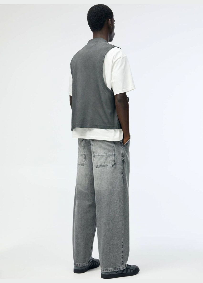 Серые демисезонные джинси скейтери 7685524 D GREY Pull & Bear